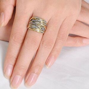 Two Tone Criss Cross Ring Fashion Jewelry